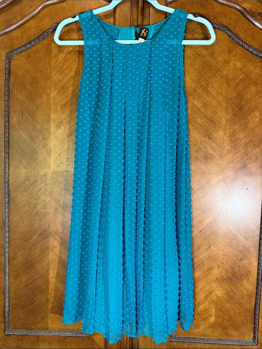 . Teal Textured Sleeveless Midi Dress sz 4